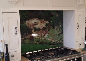 Splashback with digital image on the glass