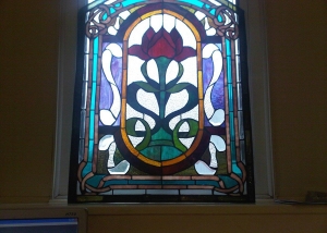 Stained glass window panel